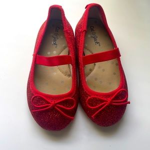 Cat and Jack red sparkly toddler flats ✨